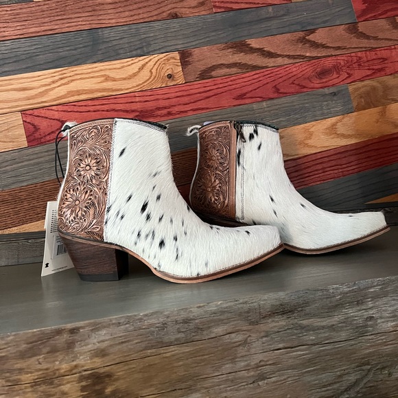 Myra Bag Shoes - 🌸NEW RELEASE Tooled Leather Genuine Hide-on Women Bootie Boot Boho Western 9